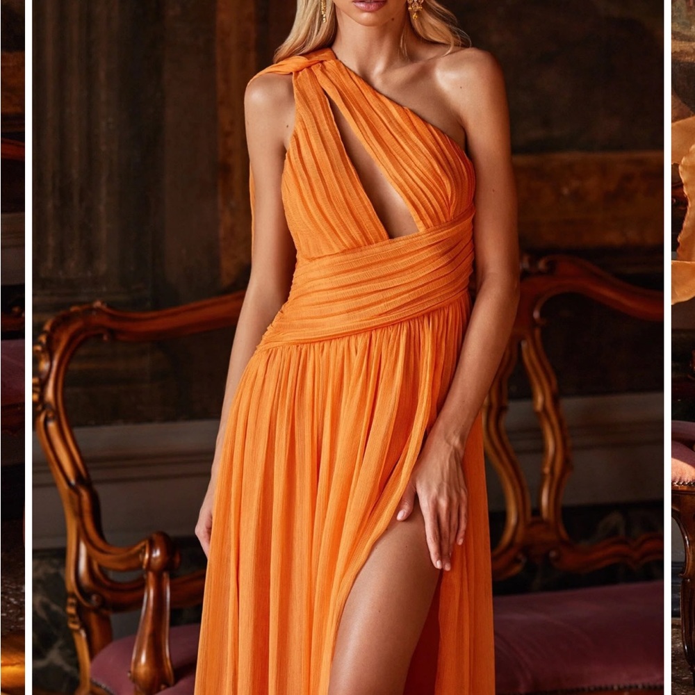 NWT ALAMOUR THE LABEL Sarelle Gown, Orange, Size 0